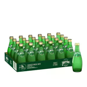 Perrier Natural Mineral Sparkling Water, 11 Oz Glass Bottles - Pack of 36 - Picture 1 of 7