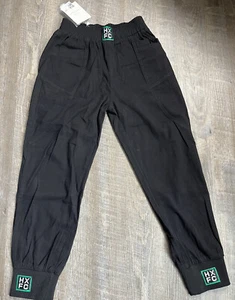 New Harem Trousers Girls Long Pants Baggy Elastic Waist Size XL Black Pockets - Picture 1 of 9