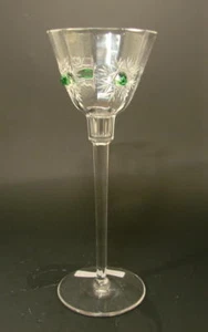 Art Nouveau - bicchiere a stelo / bicchiere da vino Theresienthaler Krystallglasfabrik, 1900 circa - Foto 1 di 3