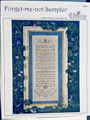The Victoria Sampler Forget Me Not Sampler # LR02 Linda Rosser CHART ONLY - Image 1 of 4