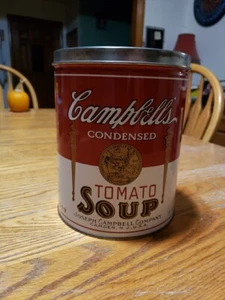 Vintage 1996 Campbell’s Tomato Soup Tin w Lid 7.5" x 6" Inches - Picture 1 of 8