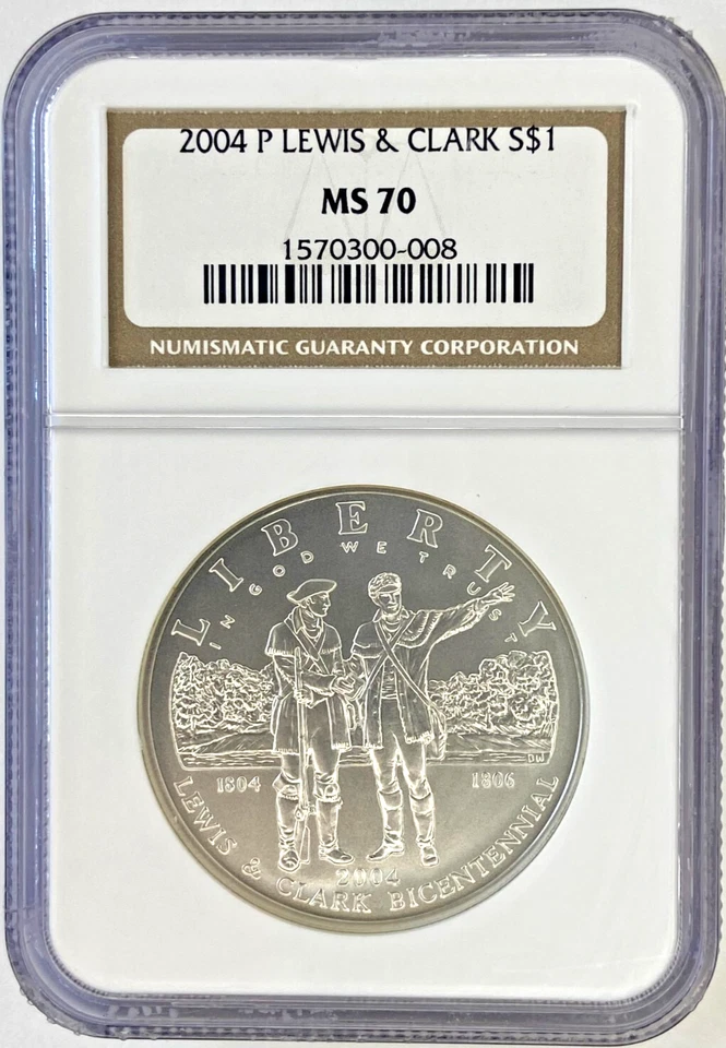 2004-P Lewis & Clark Bicentennial SILVER DOLLAR NGC MS70 - Image 1 of 2