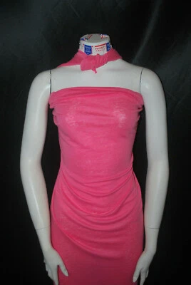 LINEN 100% JERSEY KNIT FABRIC 100% Linen Jersey Knit Fabric By Yard Semi Sheer highend Coral Pink 58"