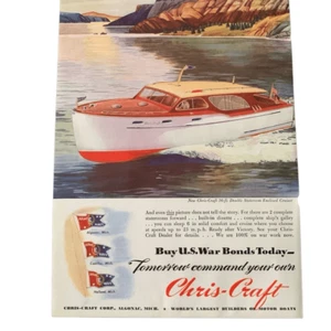 Vintage 1945 Chris Craft Tomorrow Command Your Own Ad Advertisement - Picture 1 of 4