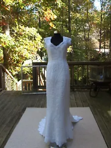 ORG $4299 WEDDING GOWN DRESS FULLY LINED long DRESS SLEEVELESS SZ12 - Picture 1 of 9