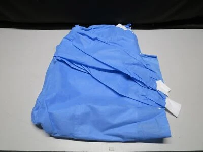 10 ct Packet Medline NONSW400XXLZ Blue Lab Coats w/Knit Collars and Cuffs - Image 1 of 4