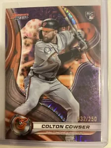 2024 Bowmans Best COLTON COWSER ROOKIE Purple Refractor 032/250 RC ORIOLES - Picture 1 of 4