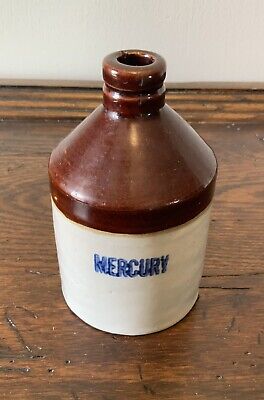 Vintage Mercury Medical 4.25” Stoneware Crock Jug Bottle • 16.70$