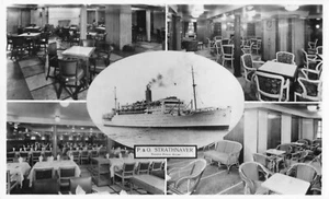 Photo "Strathnaver" P & O Orient Lines Tourist Public Rooms 5 Views - Bild 1 von 1