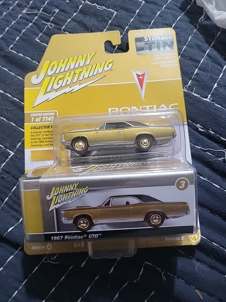 Johnny Lightning 1967 Pontiac GTO 1/64 Gold with Storage Tin - Image 1 of 1