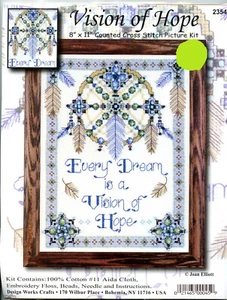 Vision of Hope - Dream Catcher w Beads- Counted Cross Stitch Kit- 8" x 11" - NEW - Picture 1 of 2