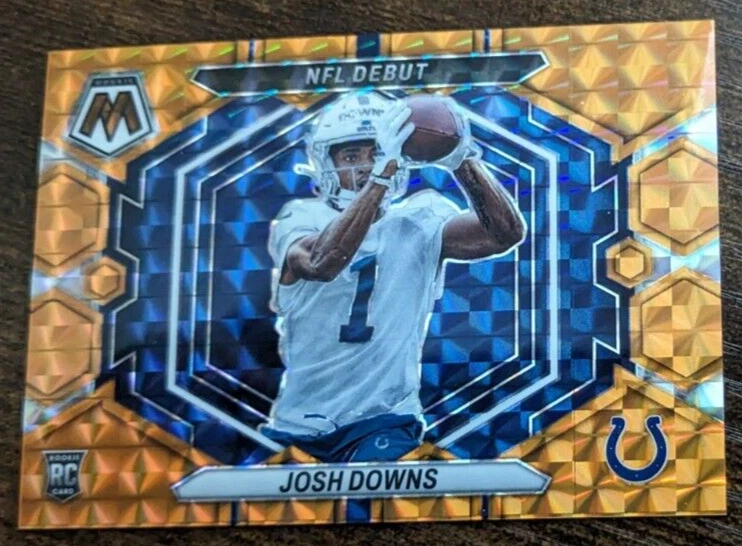 Josh Downs 2023 Panini Mosaic NFL Debut Orange Mosaic Prizm /199 Rookie #ND-15