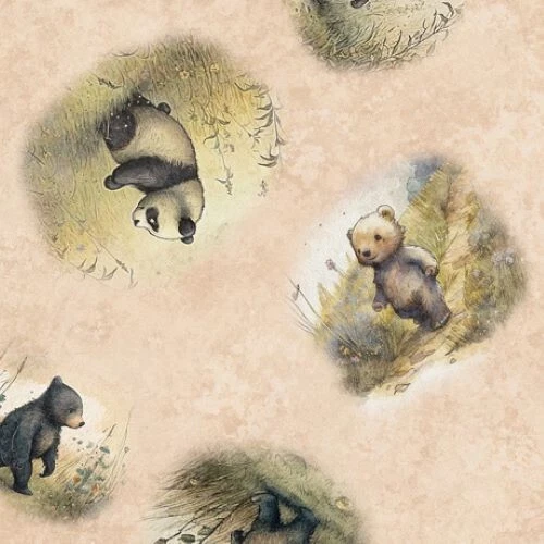 Bear Hugs - 1/2 Yard Increments, Cut Continuously (30063-C Bear Vignettes Peach) - Image 1 of 1