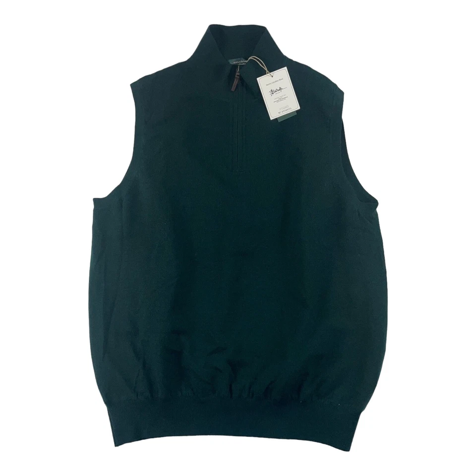 Fairway & Green Baruffa Merino Windproof Green Zip Vest Size Mens M NWT - Image 1 of 4