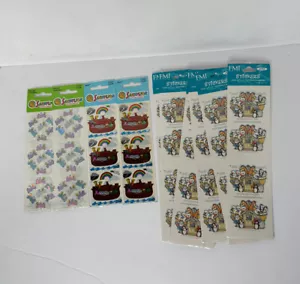 Vintage Sandylion Frances Meyer Stickers Mylar Noah’s Ark Prismatic Angels Set - Picture 1 of 5