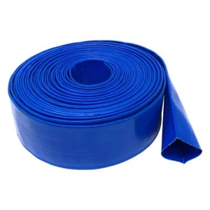 Manguera de descarga plana de PVC Gloxco 2" ID Blue Lay, 10' de longitud - Imagen 1 de 1