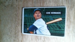 1951 Bowman baseball card # 55 Gene Hermanski VG crease