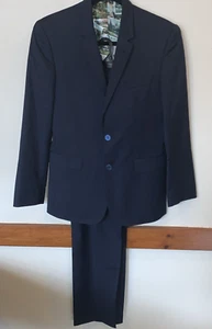TED BAKER LONDON Navy Blue Suit Size 38 Regular MSRP  $898 Mint! - Picture 1 of 23