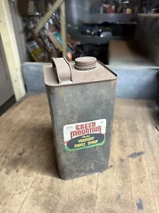 Vintage Green Mountain Pure Vermont VT Maple Syrup Paper Label Tin Metal Can USA - Picture 1 of 14
