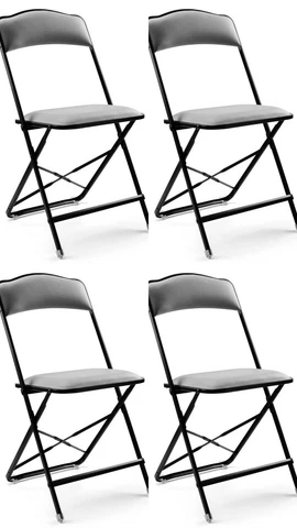 4 PK Elegant Folding Chairs Fancy Party Bridge Chair Premium Quality Vinyl Cover