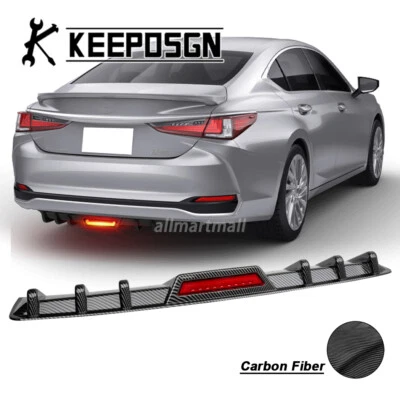 CARBON FIBER Rear Bumper Diffuser LED Brake Light Shark Fin for Lexus ES 350 300 - Изображение 1 из 4