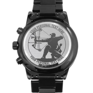 Orologio da polso personalizzato Bow Hunter in metallo. Orologio uomo tiro con l'arco personalizzato gioielli regalo - Foto 1 di 12