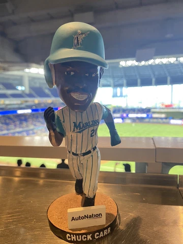Chuck Carr Miami Marlins SGA Bobblehead NIB 7/8/23 Florida Marlins RARE Cover