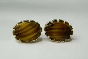 Gemelos vintage SWANK ojo de tigre - Imagen 1 de 3