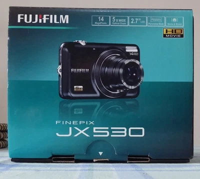Fujifilm FinePix JX530 Digital Camera. 14MP 5x Zoom HD. Black. + case & charger - Image 1 of 4