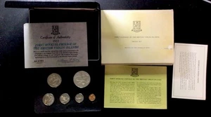 1973 First Coinage Of The British Virgin Islands Proof Set! Box (poor)/COA! ENN - Picture 1 of 10