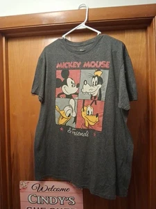 Mickey Mouse Shirt Herren Große L Grau Disney Donald Duck Classic Cartoon Retro - Bild 1 von 5