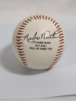 Hechos impresos del Salón de la Fama del Béisbol recuerdo de firma sintética de Babe Ruth Foto 1 de 4