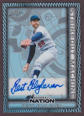 2025 Leaf Baseball Nation Bert Blyleven Strikeout Machine Siler Auto #/15 PWE - Image 1 of 2