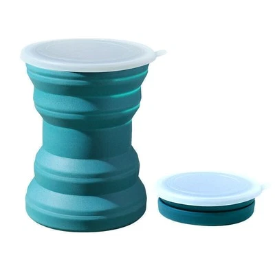 Taza de agua plegable de silicona anti-caída botella deportiva reutilizable portátil Foto 1 de 4