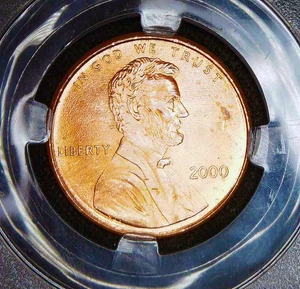 2000 ohne Münzzeichen breiter AM Pfennig - fast makellos - Bild 1 von 2