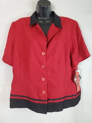Винтажная женская рубашка R&K Originals на пуговицах размер 14 офис с коротким рукавом ретро - Изображение 1 из 4
