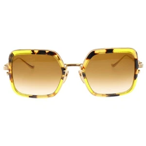 Chrome Hearts Size 53 22 138 Blue Job Square Metal Frame Sunglasses Gold/Yellow - Picture 1 of 6