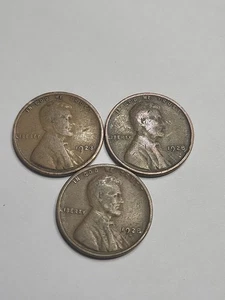 1923, 1928-D, and 1928 Lincoln Wheat Cent Pennies - Picture 1 of 3