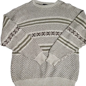 Vintage Peconic Bay Traders Herren M gestreifter Strickpullover 100 % Baumwolle Hergestellt in den USA - Bild 1 von 9