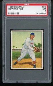 1950 BOWMAN HOWARD FOX RC REDS #80 PSA 7 - Picture 1 of 2