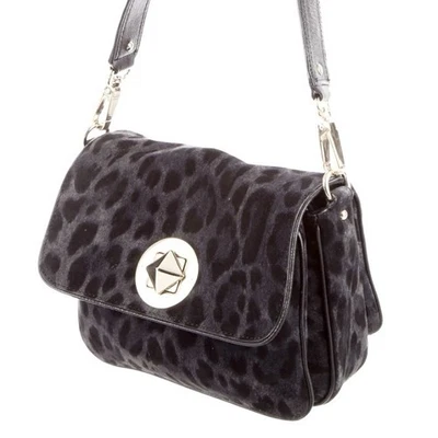 Bolso Kate Spade New York Gamuza Harlow Algonquin Negro Leopardo Usado en Excelente Condición Foto 1 de 4