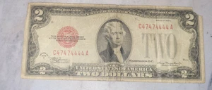 1928 D Fancy Serial Number $2 Dollar Bill NEAR SOLID - Picture 1 of 6