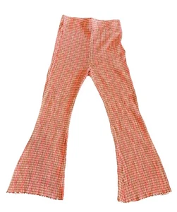 Pantalones ajustados Free People línea fina a rayas acampanados boho retro elásticos óxido grandes - Imagen 1 de 14
