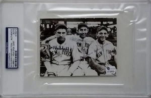 CARL HUBBELL Cliff Melton HAL SCHUMACHER 3x Signed Photo New York Giants PSA/DNA - Picture 1 of 5