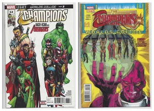 CHAMPIONS #13 A & B LENTICULAR 3D AVENGERS VARIANTE CONJUNTO DE 2 Marvel 2017 casi nuevo - Imagen 1 de 3