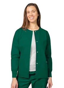 Adar Men Women Plus Size Snap Front Warm Up Medical Nursing Scrub Jacket 39color - Picture 1 of 7
