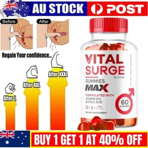 Vital Surge Male Gummies Vital Surge Testo Support Gummys Performance 60π¬ AU - Picture 1 of 9