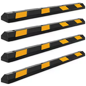 4 PCS 72" Rubber Parking Block RV Trailer Wheel Tire Stopper Garage Driveway - Picture 1 of 11
