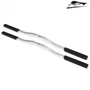 Aluminum Snowmobile Trailer Ski Tie Down Hold Down Bars W/Black Boots NEW 1 Pair - Picture 1 of 13