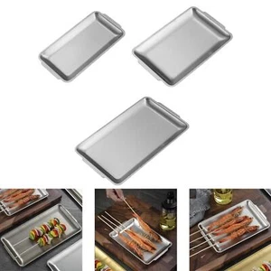 Stainless Steel Serving Tray Metal Food Tray for Camping Commercial Hotel - Picture 1 of 18